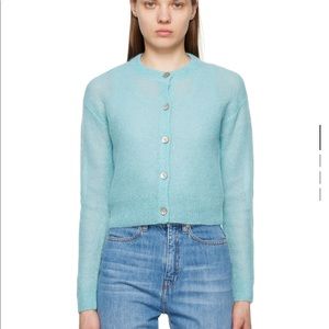 Vince blue brushed button cardigan